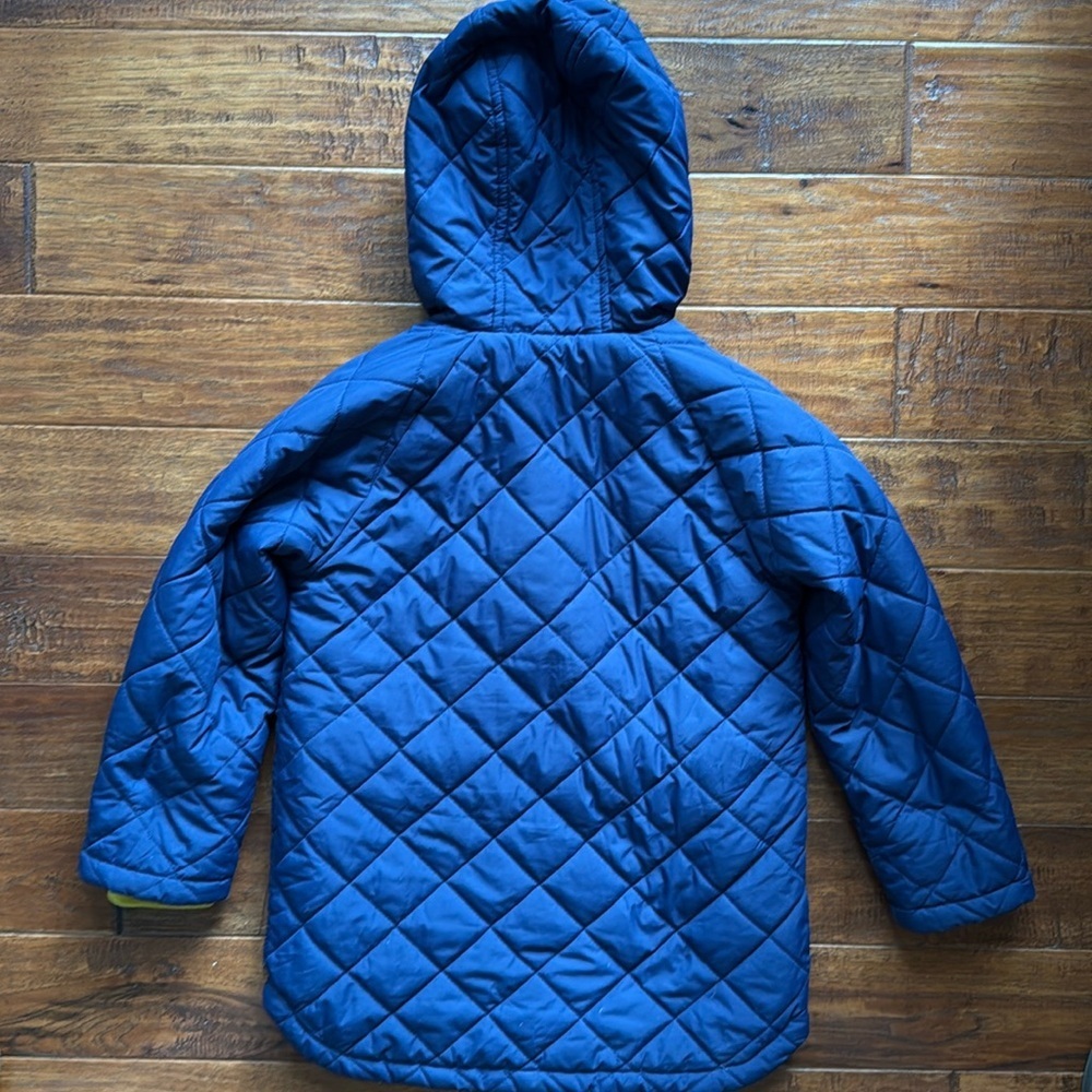 Boden Longline Quilted College Navy Puffer Waterproof Parka Coat, Kids Size 6/7 - Picture 7 of 11